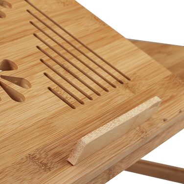 Столик для ноутбука Relaxdays в ліжко, бамбук з ящиком, 30 x 69 x 35 см, натуральний колір