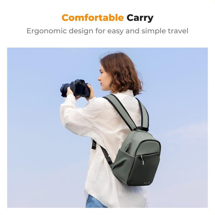 Рюкзак для камери K&F CONCEPT B-dunkelgrün: компактний, для DSLR, з регульованим ременем