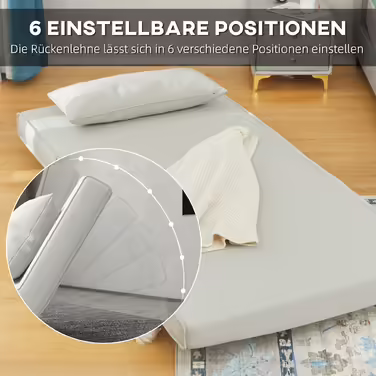 HOMCOM Sleeper Sofa, Single Sofa, Folding Sofa with Adjustable Backrest, Nordic Style, Linen-Look Fabric for Living Room & Guest Room