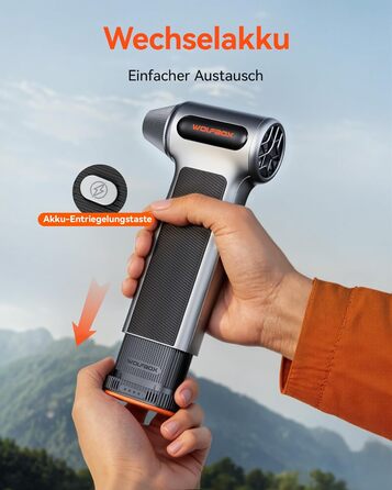 Електричний бездротовий пилосос-піскодув WOLFBOX MF200, 3-ступеневий, 4 насадки для ПК, авто, дому та вулиці