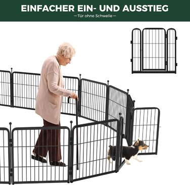 Вигул для цуценят FXW Rollick: для двору, кемпінгу, маленьких та середніх собак | 8 панелей, 60 см, чорний