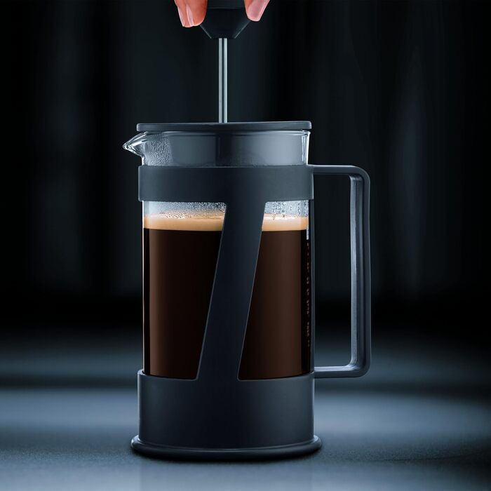 Bodum CREMA Френч-прес для приготування кави, 1.0 л, нержавіюча сталь, чорний