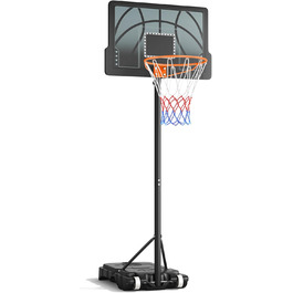 Adjustable Height Basketball Hoop for Kids - Indoor/Outdoor Portable Basketball Stand - Weatherproof Black