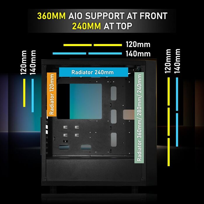 Корпус ПК Mid Tower BITFENIX Fang ARGB (Чорний)