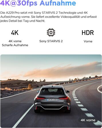 Відеореєстратор VIOFO A229 Pro 4K STARVIS 2, HDR з GPS, Wi-Fi 5GHz, CPL-фільтром та нічним баченням 2.0