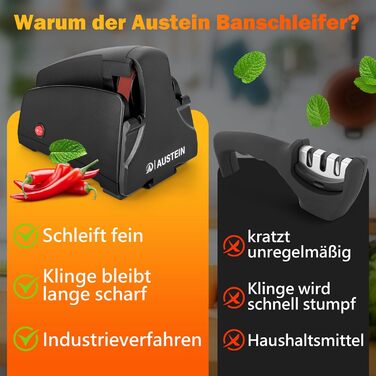 Електричний точило для ножів Band Messerschärfer TG2002 - професійний точило з 4 ступенями для конвексної заточки ножів