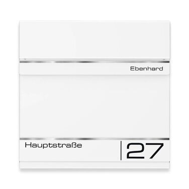 Поштова скринька Metzler Anthrazit RAL 7016 з газетницею та номерним знаком – персоналізована лазерна гравірування, сучасний поштовий ящик з табличкою, водонепроникний та стійкий до іржі | Модель Hermann (RAL 9016)