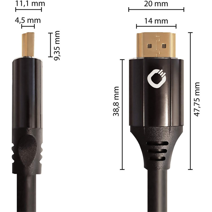 HDMI кабель OEHLBACH Black Magic MKII, 8K@60Hz, 4K@120Hz, 1.5м, HDR10+, Dolby Vision, HDMI 2.1, Premium