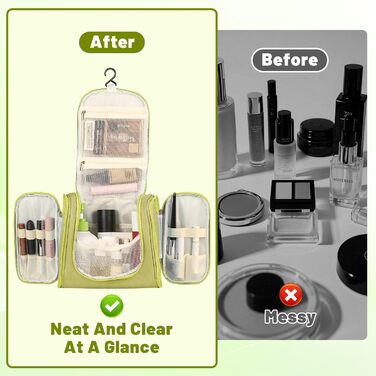 Чоловіча дорожня косметичка з гачком, зелена. Дорожня сумочка для гігієнічних засобів для чоловіків та жінок