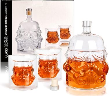 Whiskey Decanter and Whiskey Glasses Set, 750ML Whiskey Decanter Gifts for Men, Whiskey Set for Bourbon, Single Malt, Jameson, Irish, Wine, Scotch, Brandy (Bottle Set)