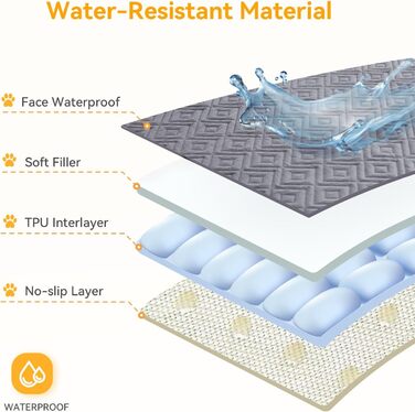 Водонепроникний килимок для собак, антиковзкий та пральний, ковдра для домашніх тварин для собак та котів, захисна ковдра для дивану від шерсті та подряпин, ідеально підходить для дивану, ліжка, автокрісла (Сірий, 97×190 см)