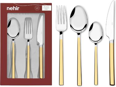 Набір столових приборів зі нержавіючої сталі на 6 осіб (24 шт.) - Елегантний набір для щоденного використання та особливих випадків, стійкий до корозії