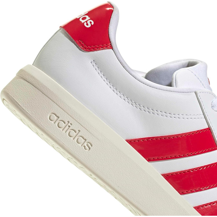 Жіночі кросівки Adidas Grand Court Base 3.0 (38 2/3 EU, білий, рубіново-червоний, off-white)
