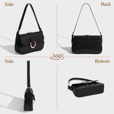 Сумка жіноча через плече (крос-боді) PU шкіра, маленька чорна сумка-шопер для повсякденного використання, роботи та відпочинку