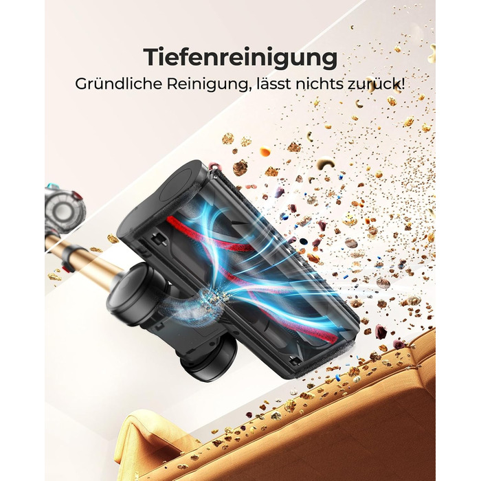 Бездротовий акумуляторний пилосос Fieety 8-в-1, 50kPa, 600W, 65 хв, 1.6л, без мішка, з антизаплутуванням волосся, насадка для диванів, станція зарядки, для шерсті тварин, килимів, твердих поверхонь, авто