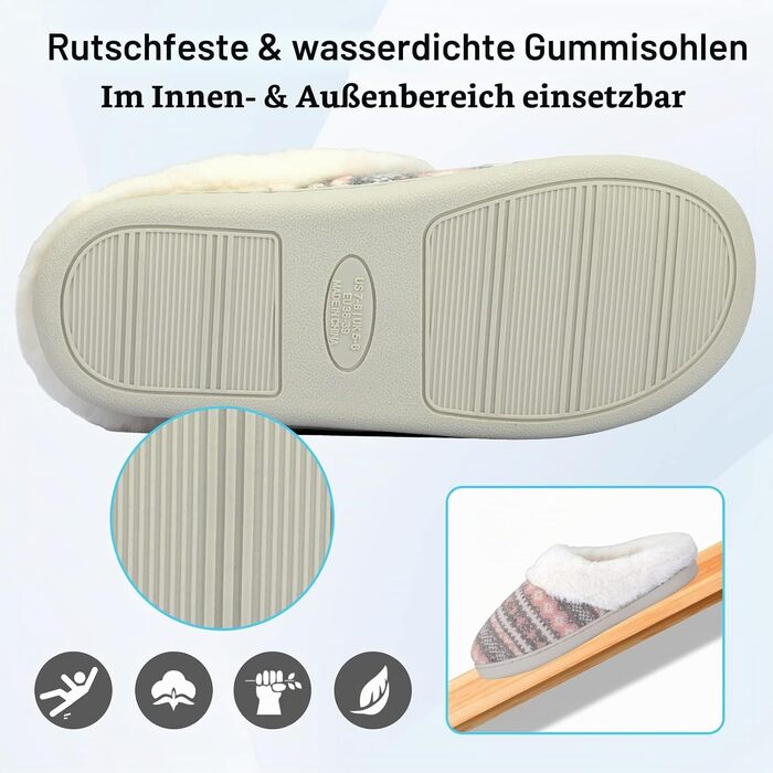 Жіночі зимові капці AONEGOLD з плюшу та ефектом пам'яті (Memory Foam), теплі домашні та вуличні тапочки, протиковзкі, рожеві, розмір 40/41 EU