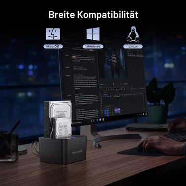 Док-станція для HDD/SSD USB 3.0 на 2 слоти, для 2.5