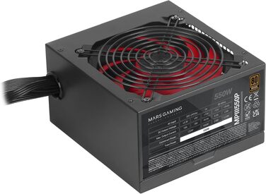 Блок живлення Mars Gaming MPIII550P ATX, 550W, 80 Plus Bronze, білий