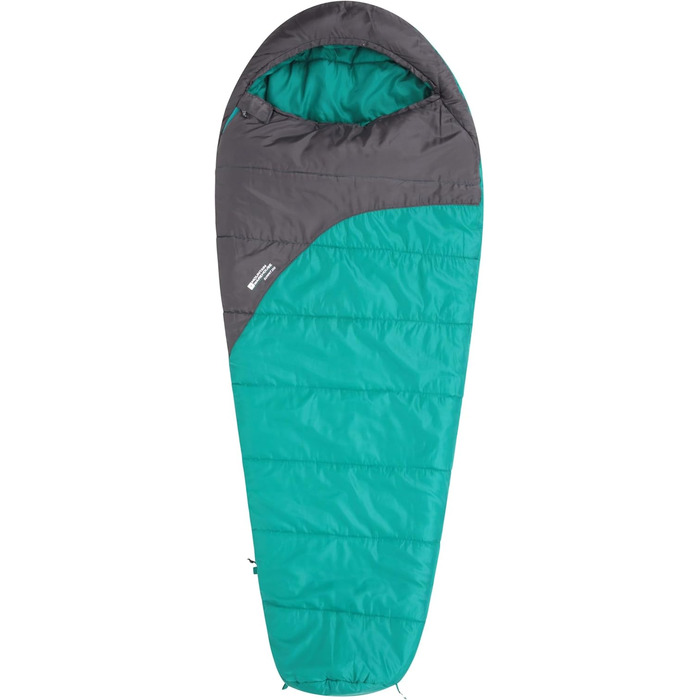 Спальний мішок Mountain Warehouse Summit 250 - 3/4 сезону, ізольований, мумієподібний, для кемпінгу та трекінгу, блакитно-зелений, довжина 200 см