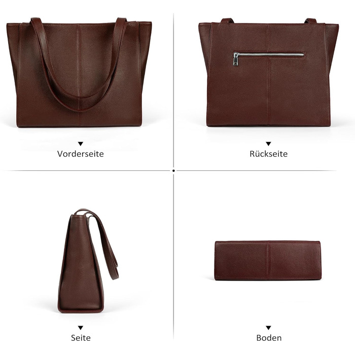 Сумка жіноча шкіряна befen Shopper A-кава з відділенням для ноутбука 14