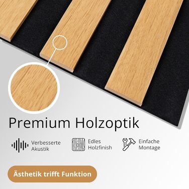 Акустичні настінні панелі SPAZIO (набір 2 шт.) 260x54 см, колір Дуб Палермо 550, оббивка з фетру