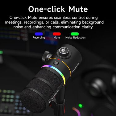 Мікрофон Comica EJoy D10 Pro: Динамічний USB/XLR з RGB-підсвічуванням та регулюванням гучності