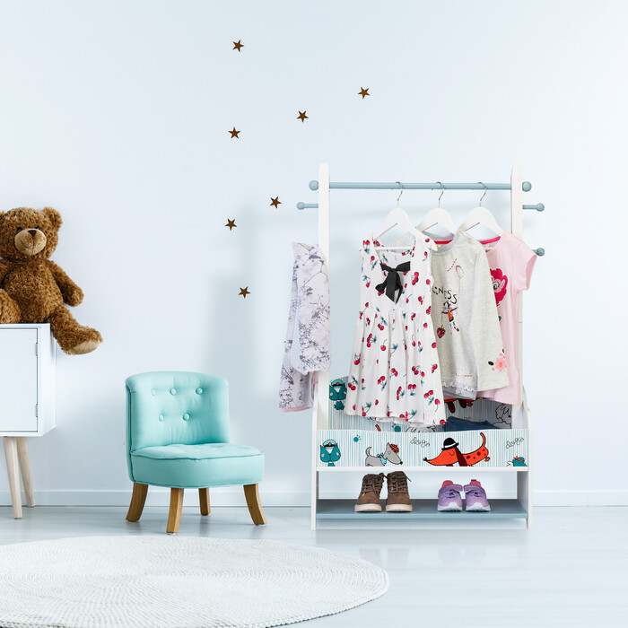 Relaxdays Clothes Rack for Children, Dog Motif