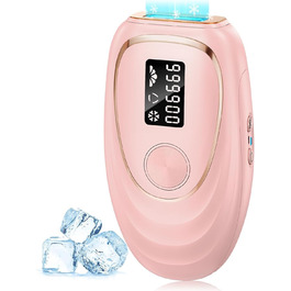 Пристрій для епіляції IPL з лазером та охолоджувальною функцією Haarlosy, 5 рівнів інтенсивності, 999 900 імпульсів світла, для жінок та чоловіків, обличчя, під пахвами, ноги, тіло (білий, рожевий)