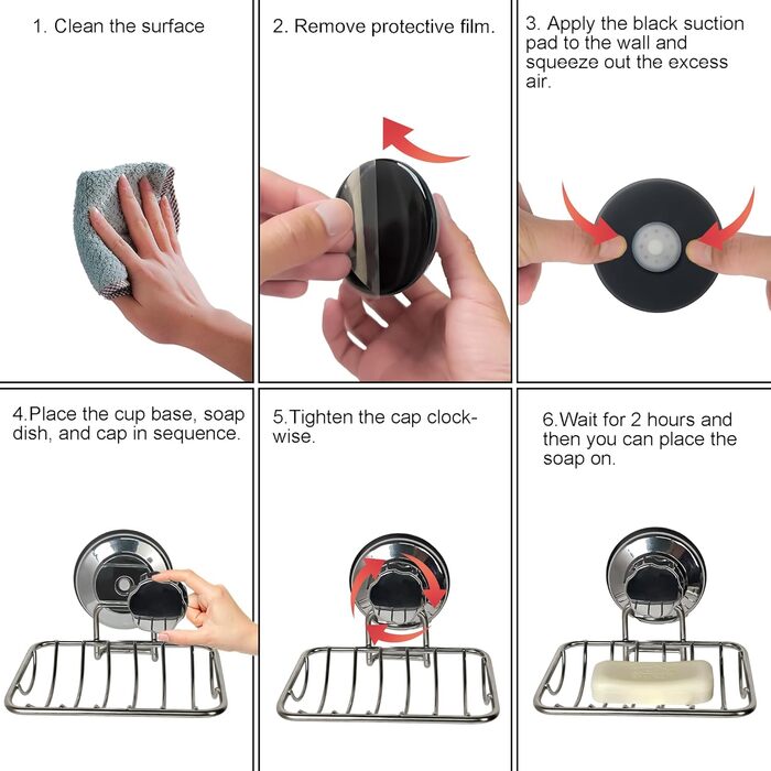 Кріплення для душу iPEGTOP з вакуумним присоском: міцний тримач з нержавіючої сталі для ванної та кухні, з мильницею