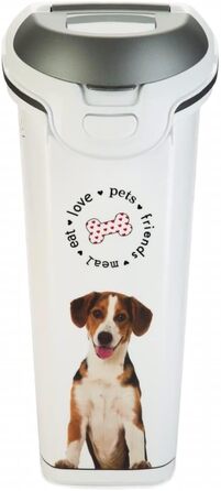 Контейнер для сухого корму для собак CURVER, великий, герметичний, 23 x 50 x 50 см, 10 кг, білий