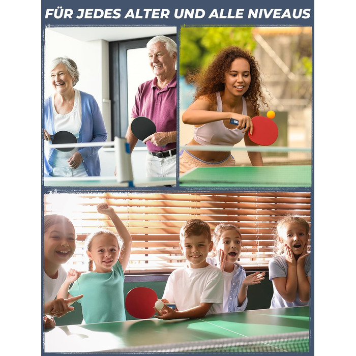 Набір для настільного тенісу Glymnis: 4 ракетки, 8 м'ячів, компактна сумка. Підходить для початківців, сім'ї та професіоналів