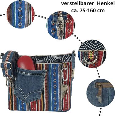 Sunsa Women's Bags Crossbody Bag Handbag Canvas & Jeans. Large Boho Crossbody Bag/Bag Shoulder Bag, Gift Ideas for Women/Girls Sustainable Products (Blue/Red/Colorful)