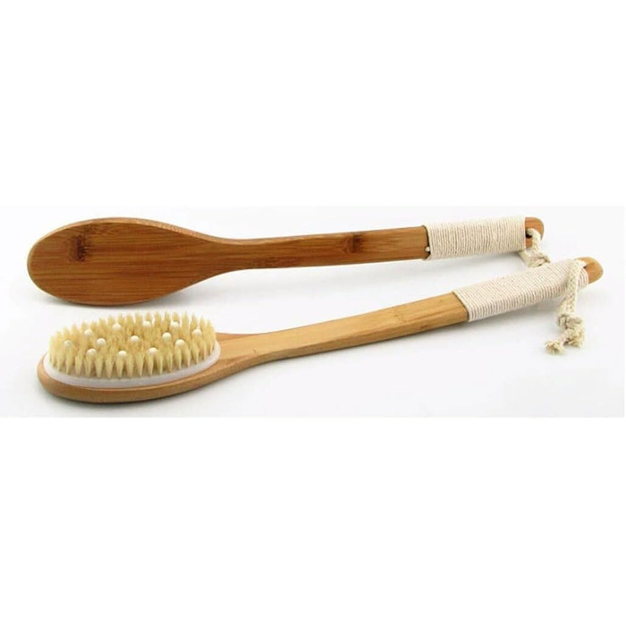 CambOs Bath Brushes with Hog Bristles for Women, Bath Brushes with Long Handle, Back Scrubber for Shower for Men, 41.9 cm