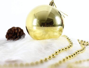 DEUBA® Новорічні кулі 66 шт. Ø 3-6 см, пластик, матові та глянцеві, прикраси для ялинки, золоті