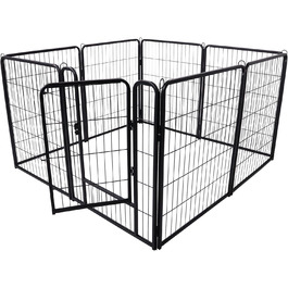 Клітка для собак, котів та тварин, металева, розкладна, 8 секцій, 80x65 см