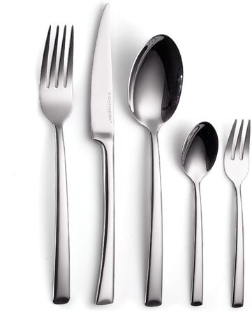 ECHTWERK Avelino Flatware Set, Silver Edition, 20-Piece, Dinner Set for up to 4 People, Stainless Steel 18/10, High-Gloss, High-Quality Cutlery Set, for Dining Table, Table Decoration for Weddings & Festive Tables