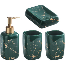 Набір для ванної кімнати Icegrey (4 шт) - розкішний аксесуар, зелений колір. Набір для ванної кімнати, декор, світло, розкіш.
