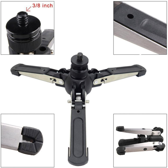 Штатив Koolehaoda з алюмінію з рідкосною головкою та складаною ніжкою для DSLR-камери, висота до 148 см