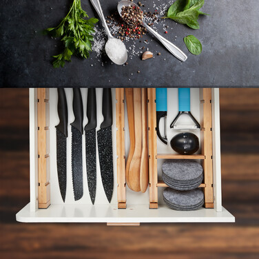 Relaxdays 13-piece Drawer Divider Set made of Bamboo