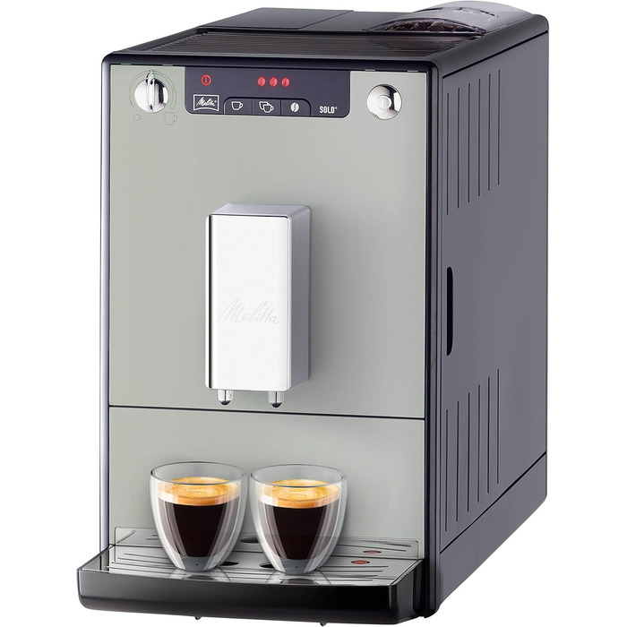 Melitta Solo - Fully Automatic Coffee Machine - 2-Cup Function - Adjustable Coffee Dispenser - Conical Burr Grinder - 3-Level Adjustable Coffee Strength - Limited Edition - Sandy Grey (E950-777) Sandy Grey Single