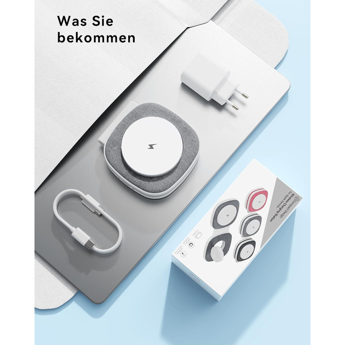 Зарядна станція 2-в-1 для Apple Watch та iPhone MagSafe (20W, сіра) - сумісна з iPhone 17e/Air/17/16/15/14/13/12 та Apple Watch Series 11/10/9/8/7/6/5/4/3/2/SE/Ultra, AirPods