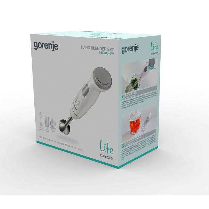 Занурювальний блендер Gorenje HBC804QW, 800 Вт, білий