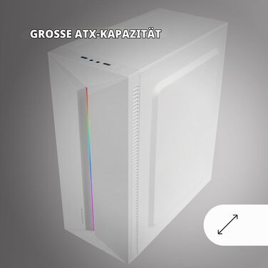 Ігровий корпус Mars Gaming MC-Blaze Mid-Tower ATX, білий, з RGB-підсвіткою, бічним склом та вентилятором 80мм FRGB