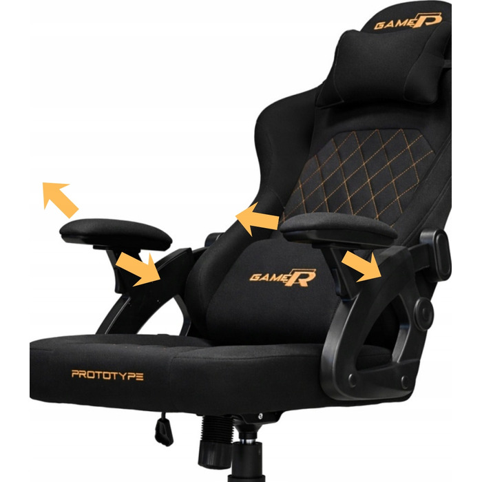 Ігрове крісло Prototype DESMO XL, тканина, чорне