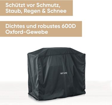 Чохол для гриля SEVERIN SEVO GTS, водонепроникний, 600D Oxford, чорний