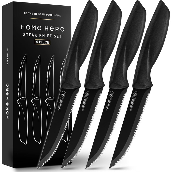Набір професійних кухонних ножів Home Hero (4 шт.) - нержавіюча сталь, набір ножів для кухні, стековий ніж