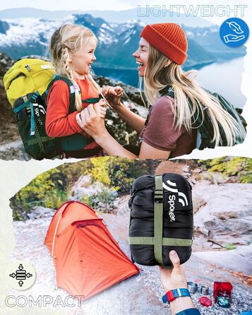 Sportneer Summer Sleeping Bag - Lightweight, Waterproof Camping Sleeping Bag for Backpacking, Hiking, Travel - 190x85cm