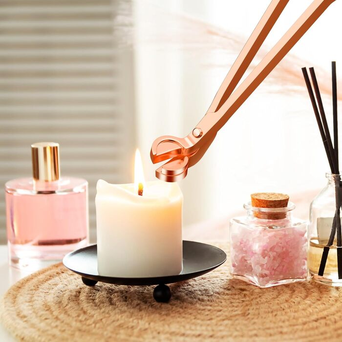 Candle Snuffer and Wick Trimmer Accessory Set (Rose Gold)