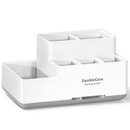 Тримач для зубних щіток електричної, знімний, пластиковий, багатофункціональний. Підходить для зубної пасти, бритви. Легко чистити, білий, темно-сірий