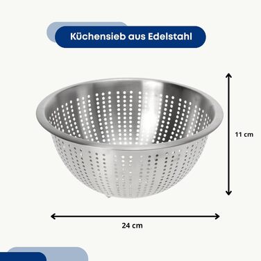 Ситечко кухонне універсальне з нержавіючої сталі, діаметр 24 см